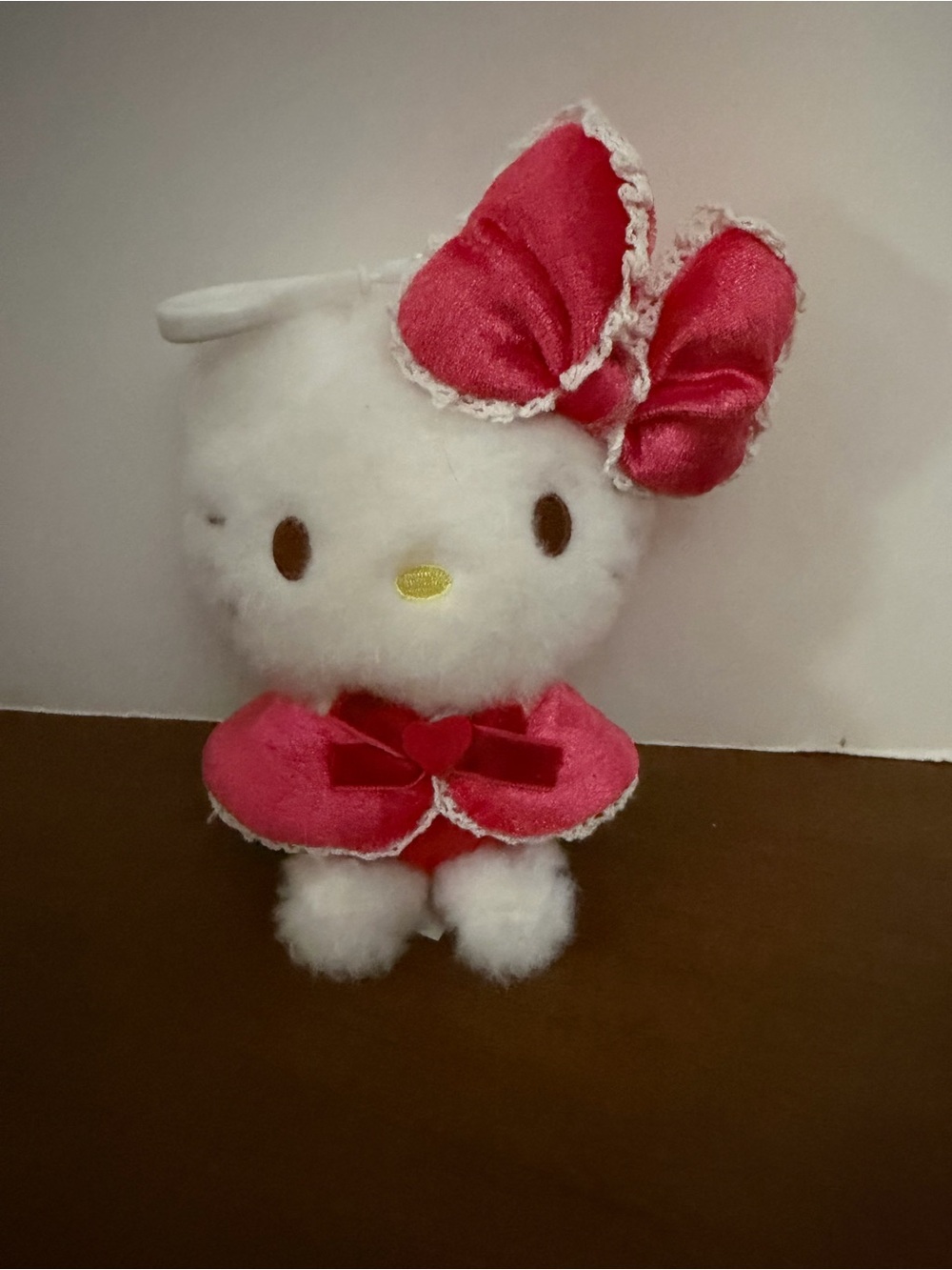 Hello Kitty White Plush Keychain with Pink Bow and Cape - Kids Accessories